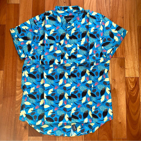 NWT Wildfang Empower Button Up Tropical Punch - Picture 5 of 10
